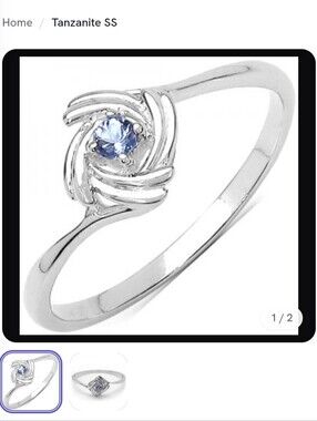 Tanzanite Sterling Silver Ring - Blue Stone